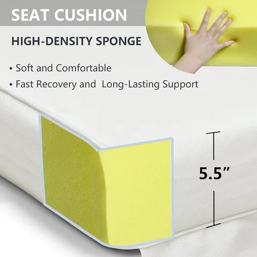 Vista 2 de Cojín de repuesto reclinable para interiores y exteriores, para muebles de patio silla sofá, cojín lavable para asiento profundo, protección UV Beige