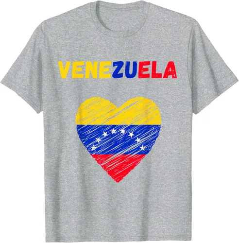 Vista 60 de Camiseta con la bandera venezolana con corazón de Venezuela, Negro
