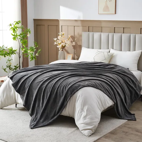 Vista 73 de NEWCOSPLAY Manta de Tiro Súper Suave Aqua Franela Sedosa Premium Fleece con Patrón de Hojas Ligera Manta de Cama para Uso en Todas las Estaciones