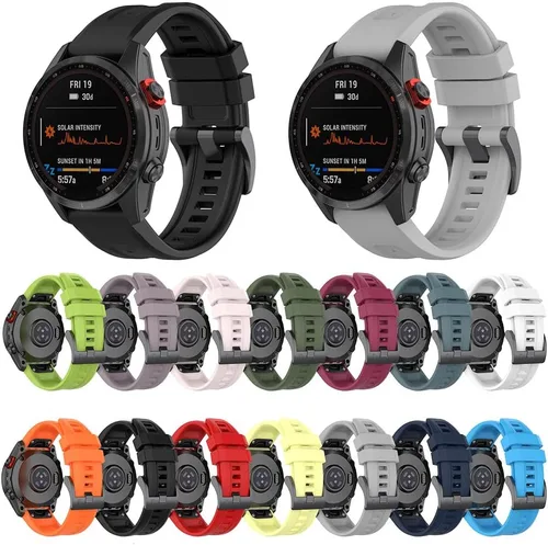 Vista 8 de REYDA Correa de silicona compatible con Garmin Fenix 7S/7S Pro/6S/6S Pro/5S/5S Plus, 0.787 pulgadas, ajuste rápido, suave, flexible, pulsera
