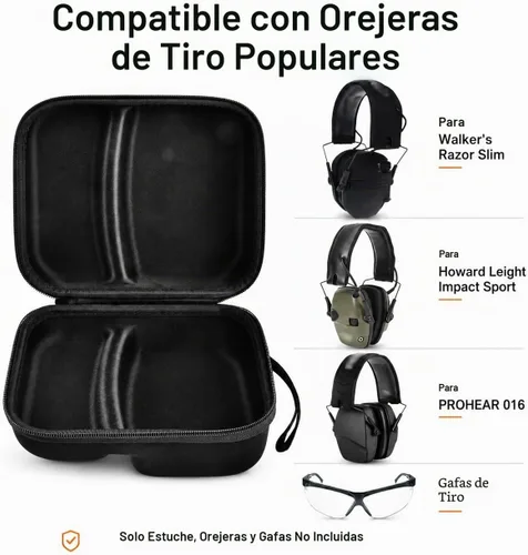 Vista 2 de GWCASE Funda compatible con las orejeras electrónicas delgadas de Walker's Razor, soporte de almacenamiento para Howard Leight, para orejeras