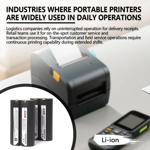 Vista 2 de Paquete de 2 baterías de iones de litio de 7.4V 2200mAh 550039-100 repuesto para impresora Datamax Oneil MF2Te MF4Te Microflash 4i 4T MF4 OC2 OC3 OC4