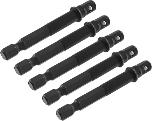 Vista 5 de Biaungdo Adaptador de broca cuadrada, 5 piezas de extensión de enchufe de impacto hexagonal de 1/4, adaptador de enchufe de impacto para taladros
