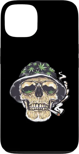 Vista 7 de Funda para iPhone 16 Marihuana Smoking Skull Camo Island Chilling Weed Stoner 420