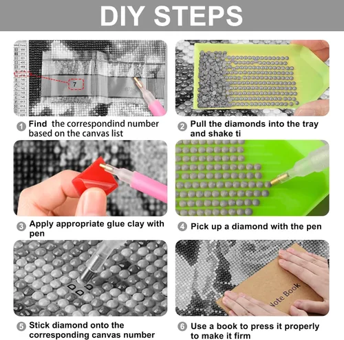 Vista 7 de SENQAO Kits de pintura de diamantes de calavera para adultos, amantes del cráneo de Halloween, bricolaje 5D pinturas de diamantes por números