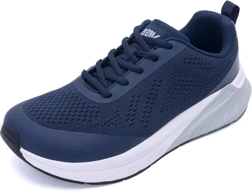 Vista 9 de Zapatos para caminar con puntera ancha para hombre, zapatos ortopédicos para fascitis plantar, alivio del dolor de rodilla y tobillo, comodidad
