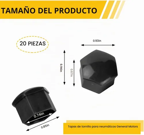 Vista 2 de UGSHY 20 piezas de cubiertas para tuercas de rueda, tapas antipolvo de 19 mm hexagonales para pernos de rueda, tapas de tuerca de rueda de plástico