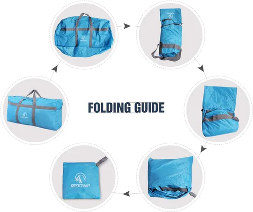 Vista 5 de REDCAMP Bolsa de viaje plegable, bolsa deportiva grande, 75L96L100L, bolsa de asas impermeable ligera