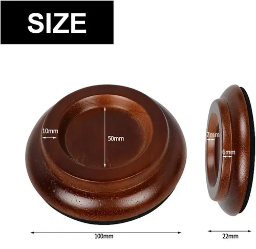 Vista 2 de Copas para piano de madera dura, protector de piso, ruedas sólidas para piano vertical, antideslizante y antiruido, accesorios de pie de piano