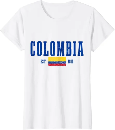 Vista 17 de Colombia Est. 1810 - Camiseta de Colombia Vintage, Negro, S