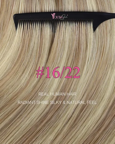 Vista 124 de YoungSee Extensiones de Cabello Humano con Cinta Balayage Extensiones de Cabello con Cinta Marrón Oscuro Extensiones de Cabello con Cinta Ombre