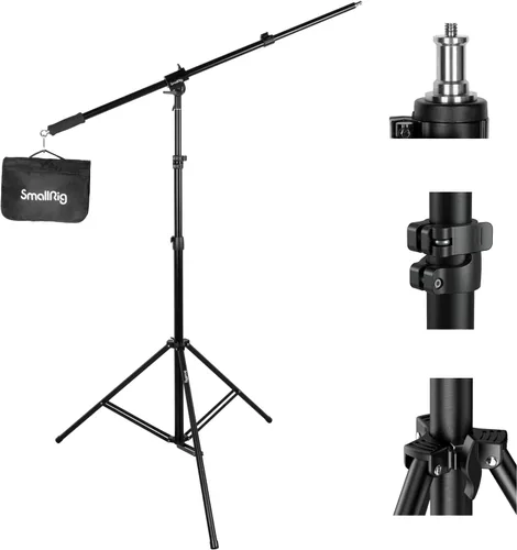 Vista 10 de SMALLRIG Soporte de luz para fotografía de 110 pulgadas/9.2 pies/280cm, soporte de trípode de aluminio acolchado con aire con tornillo de 1/4