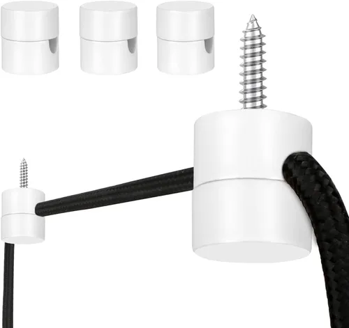 Vista 10 de Paquete de 3 Ganchos de Metal Swag para Luces Colgantes de Techo, Gancho de Luz Colgante para Lámpara, Ganchos de Techo Negros, Ganchos de Pared
