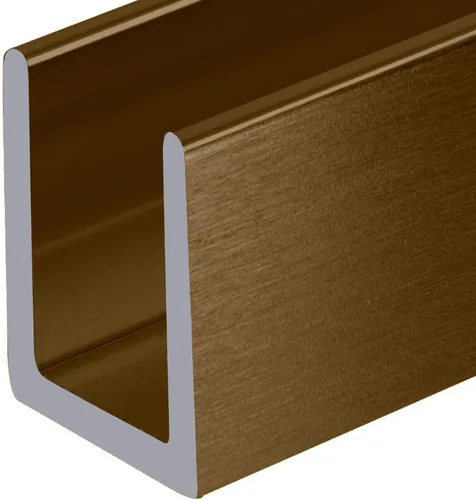 Vista 15 de Brixwell SDCD3812A-CCP12 Canal en U Profundo de Aluminio Anodizado Satinado Sin Marco para Puerta de Ducha para Vidrio de 3/8" de Grosor - Longitud