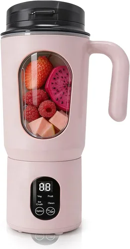 Vista 11 de Batidora portátil para batidos, 580ML USB-C recargable Juicer Cup (verde)