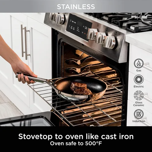 Vista 5 de Ninja Foodi NeverStick C69500 - Juego de 10 piezas, utensilios de cocina, acero inoxidable