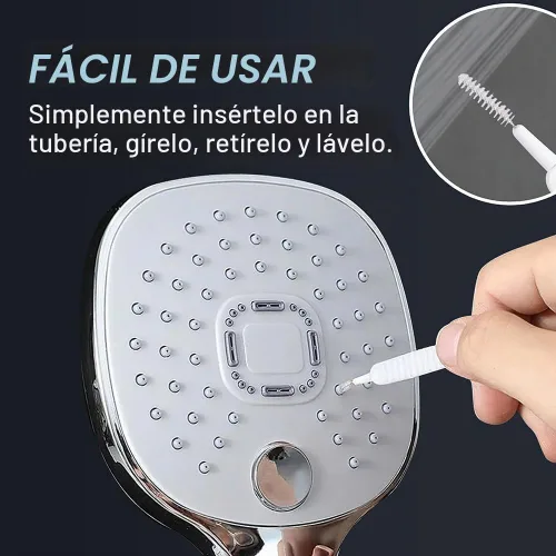 Vista 2 de Cepillo de Limpieza de Cabezal de Ducha Mejorado, Cepillo de Limpieza Anti-Obstrucción para Huecos, Cepillo de Limpieza para Cabezal de Ducha
