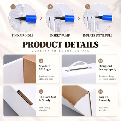 Vista 3 de Dunzoom Paquete de 10 cajas de envío para laptop con bolsas inflables para Blanco
