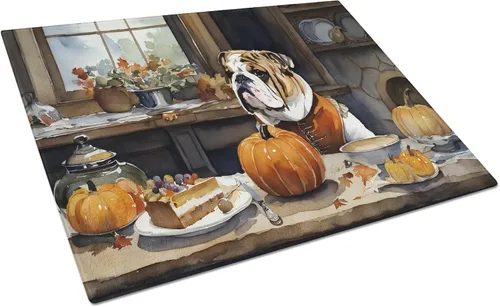 Vista 102 de Caroline's Treasures DAC1720LCB Affenpinscher - Tabla de cortar de vidrio con calabazas para cocina de otoño, grande, decorativa, de vidrio