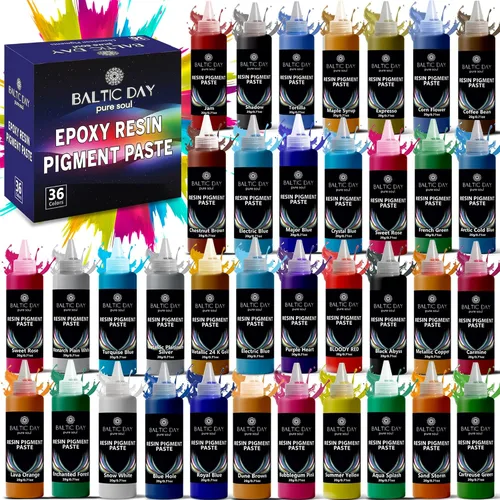 Vista 15 de BALTIC DAY Pasta de pigmentos de 10 colores para juego de resina epoxi [serie purpurina] Pigmento epoxi opaco, pasta de tinte epoxi y polvo de mica