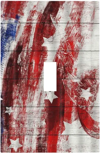 Vista 127 de Cubiertas decorativas para placa de interruptor, bandera estadounidense, receptáculo de 1 banda, placa de pared dúplex, cubierta de interruptor
