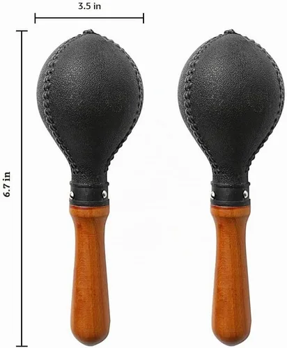 Vista 3 de Maracas de percusión par de agitadores sonajeros martillo de arena instrumento de percusión con carcasas de plástico ABS y mangos de madera