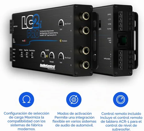 Vista 2 de AudioControl LC2i PRO - Convertidor de salida de línea de 2 canales con sensor de señal GTO y AccuBASS