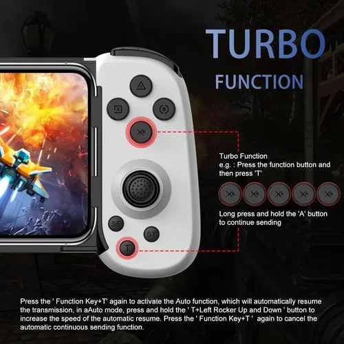 Vista 3 de Wireless Controller for iPhoneAndroidPCiPadTabletAppl Arcade MFi GamesSwitchPS4, Support Streaming on PSXboxPC Console, Cloud Gaming Gamepad
