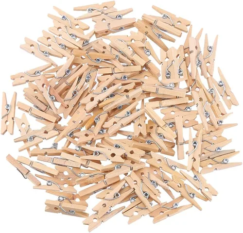 Vista 9 de DECORA Pinza de madera pintada colorida de 1.4 in/1.38 pulgadas, 100 piezas para clips de fotos, álbumes de chatarra, manualidades, envoltura