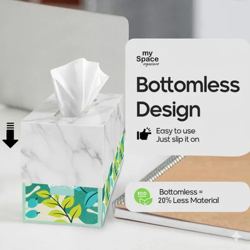 Vista 2 de Cubierta de Caja de Paños Rectangular - Soporte de Caja de Paños Rectangular - Compatible con Kleenex - Accesorios de Baño de Acrílico y Mármol