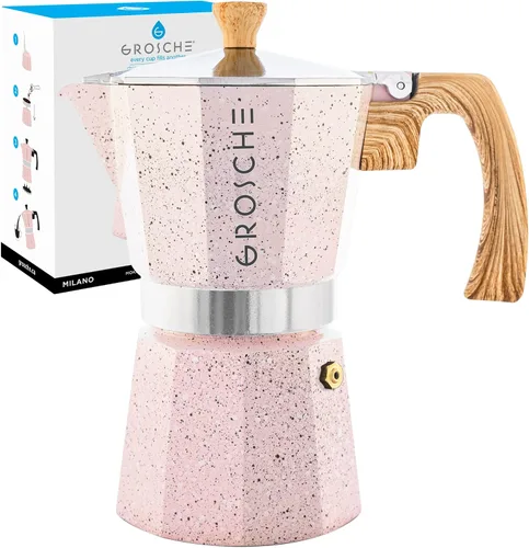 Vista 35 de GROSCHE Milano - Cafetera Moka para estufa, olla de expreso para 3 tazas de café, 5 oz, color negro - Cafetera cubana para estufa, cafetera Moka