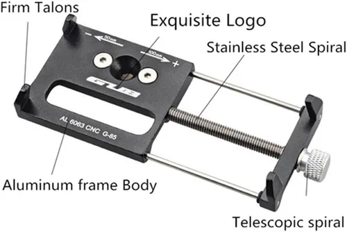 Vista 5 de GUB Soporte de teléfono para bicicleta y motocicleta, soporte universal de aleación de aluminio para manillar de bicicleta, ajustable, compatible