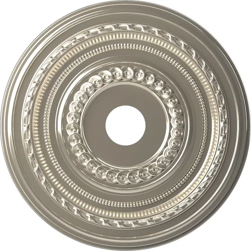 Vista 80 de Ekena Millwork CMP10CO Cole Medallón de techo de PVC termoformado (se adapta a toldos de hasta 4 1/4"), 10 "OD x 3 1/2" ID x 3/4" P