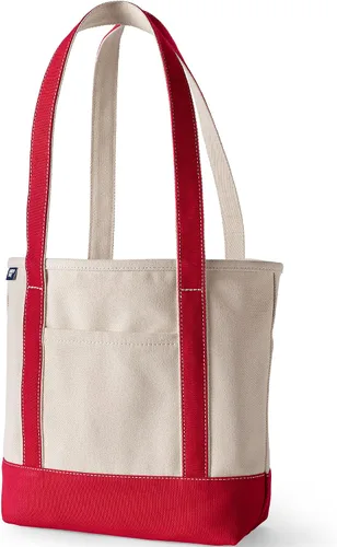 Vista 18 de Lands' End Bolso de lona abierto Natural/Azul marino radiante