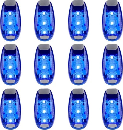 Vista 8 de 12 Pack Led Safety Light, Safety Light, High Visibility Strobe Running Lights Used for Bicycle, Walking Etc. Clip-On Running Lights Clip to Clothes