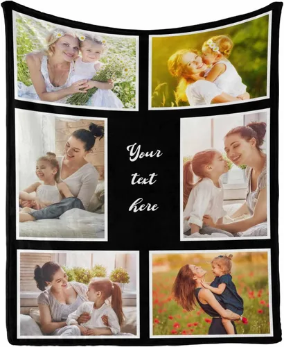 Vista 26 de InterestPrint Manta con foto, regalos personalizados para mamá, manta de collage de fotos personalizada para mamá de hija e hijo para cumpleaños
