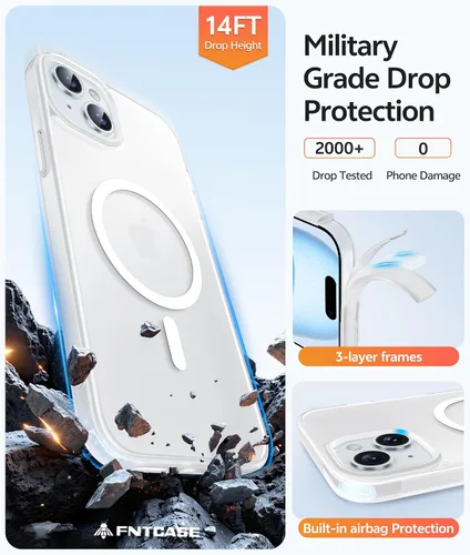 Vista 480 de FNTCASE Funda para Motorola Moto G-Stylus-5G-2025: Funda magnética translúcida mate a prueba de golpes para Moto G Stylus 2026, funda protectora