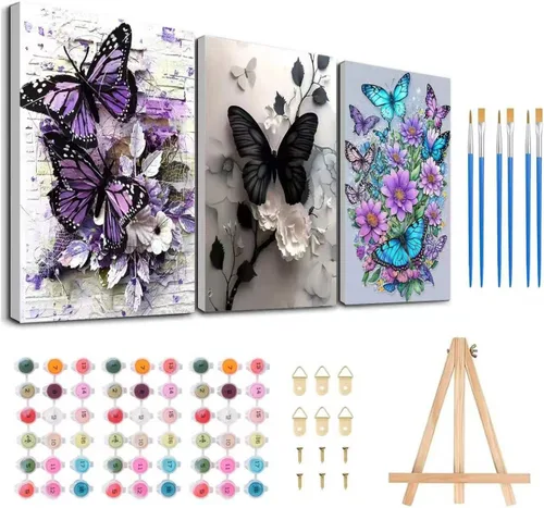 Vista 22 de Meothan Kits de pintura por números para adultos enmarcados, pintura de otoño por números para adultos principiantes, kits de pintura de calabaza