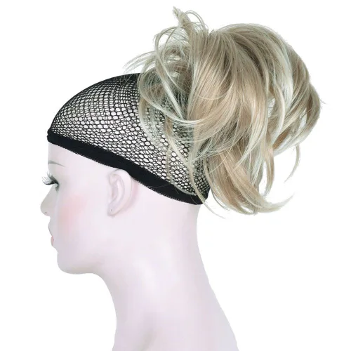 Vista 12 de Aimole Peluca de cabello sintético con clip y clip ajustable, extensiones cortas de cabello sintético (12TT26)
