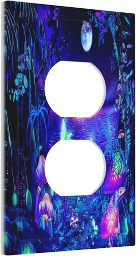 Vista 182 de Pintura al óleo de flores abstractas de 1 cuadrilla de interruptor de luz dúplex individual cubierta de salida placa de pared decorativa Placa