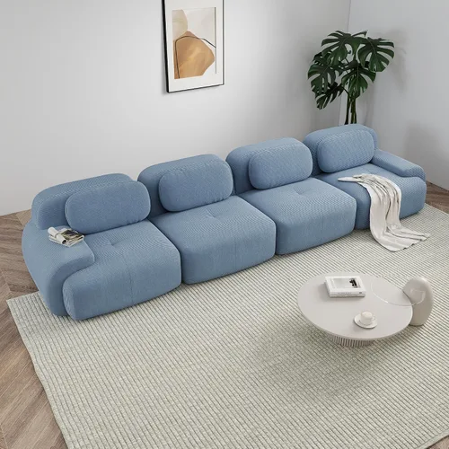 Vista 41 de Sofá sin hueso de 82 pulgadas, cómodo sofá cama de dos plazas, sofá comprimido con asiento profundo, sofá nube de pana para sala de estar