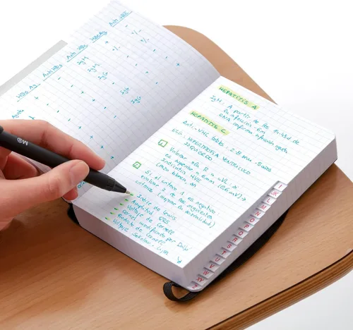 Vista 7 de Basicos MR 10420 - Cuaderno A6 de piel flexible con 300 páginas con cuadrícula con índice - Viene con goma - Negro
