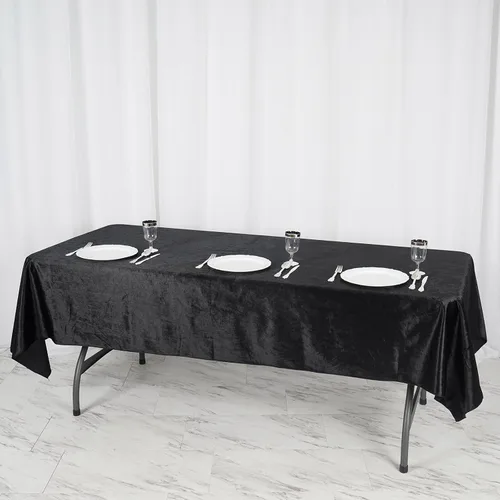 Vista 6 de Efavormart - Mantel rectangular de terciopelo negro prémium de 60 x 102 pulgadas para eventos de fiesta de boda