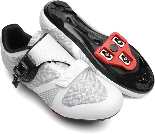 Vista 7 de Zapatos de ciclismo unisex para hombres y mujeres, compatibles con zapatos de bicicleta Peloton con tacos Delta para ciclismo de carretera, pedal