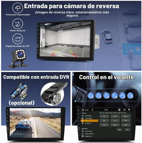 Vista 6 de UNITOPSCI 9 pulgadas único DIN inalámbrico Apple CarPlay Android Auto coche estéreo pantalla táctil Bluetooth FM receptor de radio de coche espejo