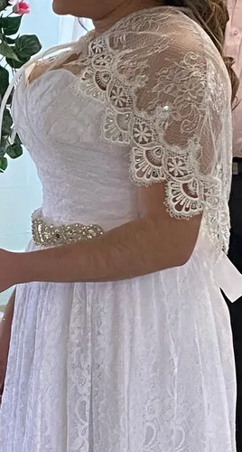 Vista 9 de Vivivalue Chales de encaje para boda, chales robados Boleros Capelet Rhinestone Novia