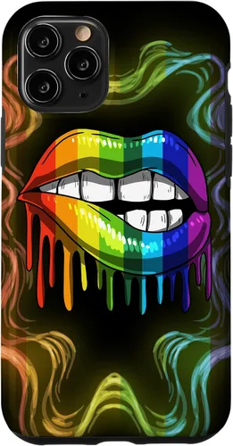 Vista 29 de Rainbow Lip Drip Lesbiana Gay Pride Bisexual Transgénero LGBT Funda para iPhone 17
