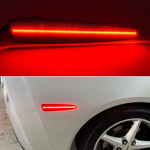 Vista 6 de 4 piezas de lentes transparentes ámbar/rojas delanteras traseras LED Kits de luces laterales para Chevy Corvette C6 2005 2006 2007 2008 2009 2010