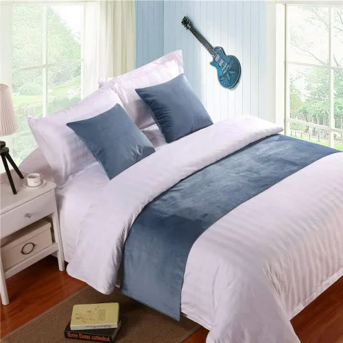 Vista 12 de Pañuelo de terciopelo de lujo, toalla de cola de cama, decoración de ropa de cama para el hogar, hotel, dormitorio