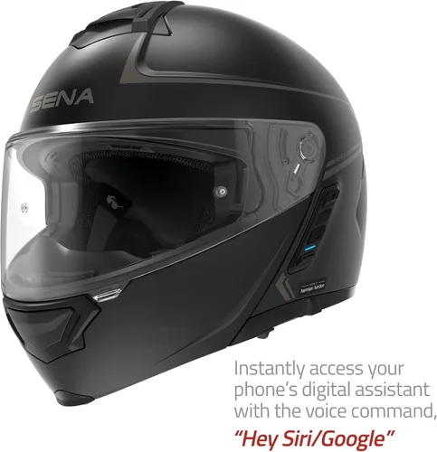 Vista 4 de Sena Impulse DOT Casco de motocicleta modular con Bluetooth abatible con sonido de Harman Kardon, casco con visor doble con intercomunicador